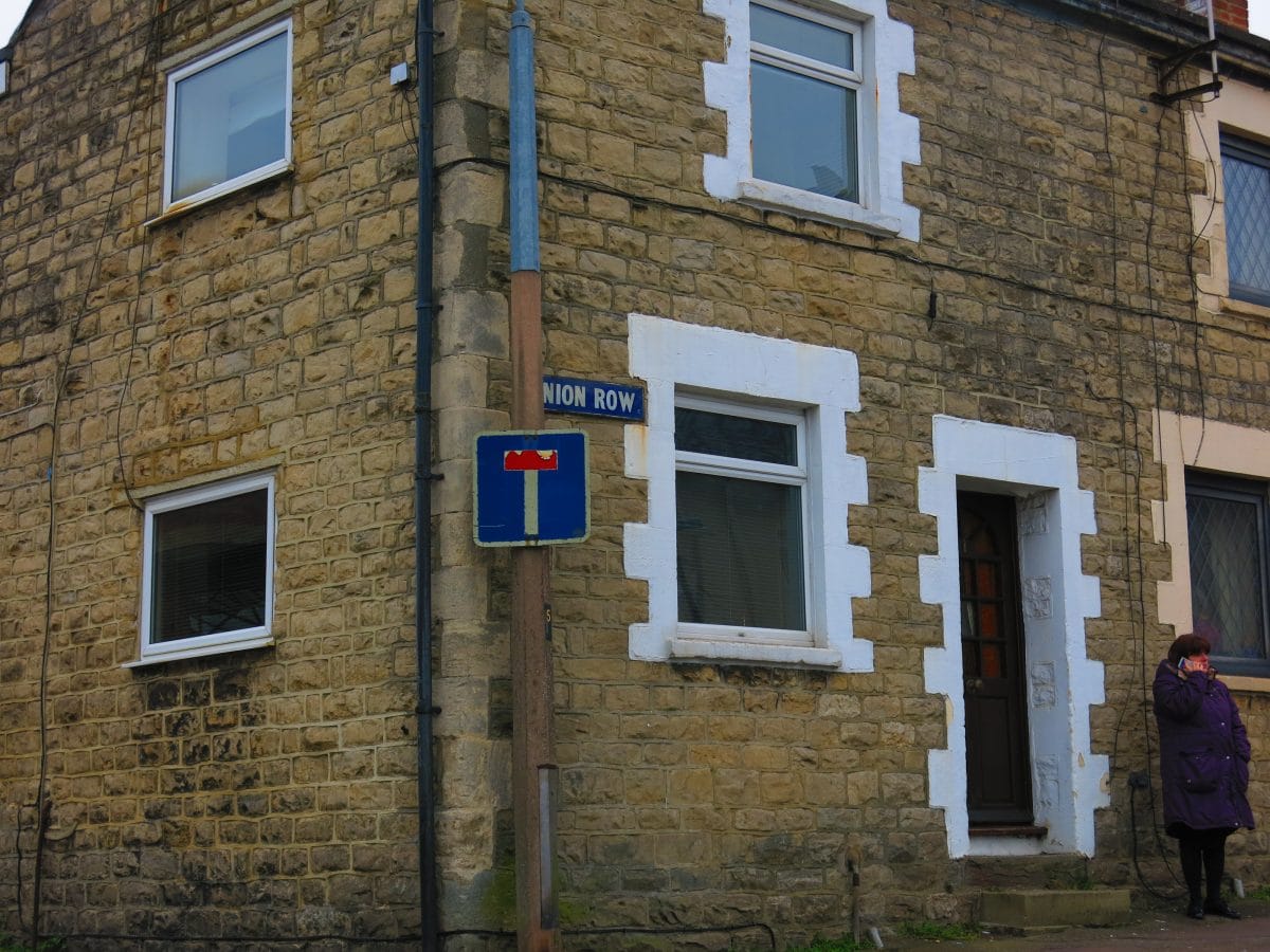 Union Row enamel sign