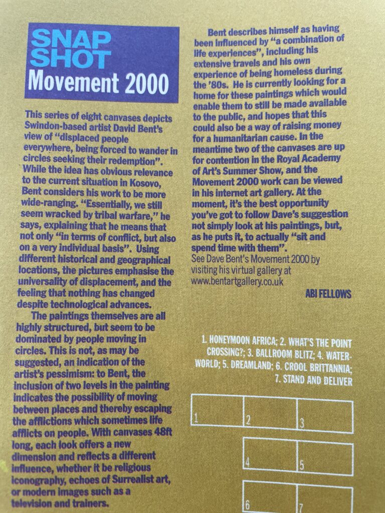 A 1999 Big Issue article about David Bent's Movement 2000