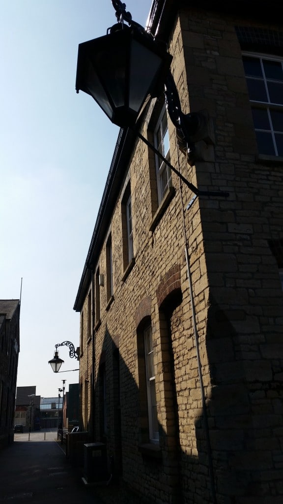 old lamps on building