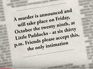 Newspaper clipping - Announcing a Murder at the Wyvern