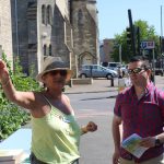 Swindon Civic Day -Angela Atkinson talks to visitor at Swindon Civic day 2017