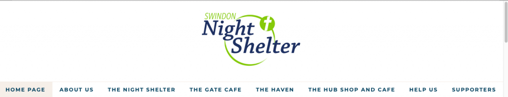 Swindon Night Shelter in Need  - screen shot from Swindon night shelter website