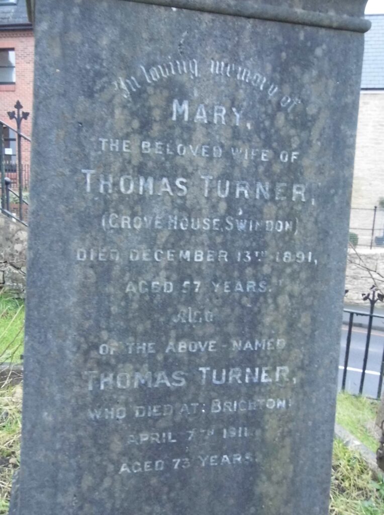 Inscription on Turner grave at Christ Church