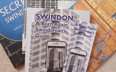 My Publications - covers of Secret Swindon, Swindon in 50 Buildings, Ken White, muralist and painter