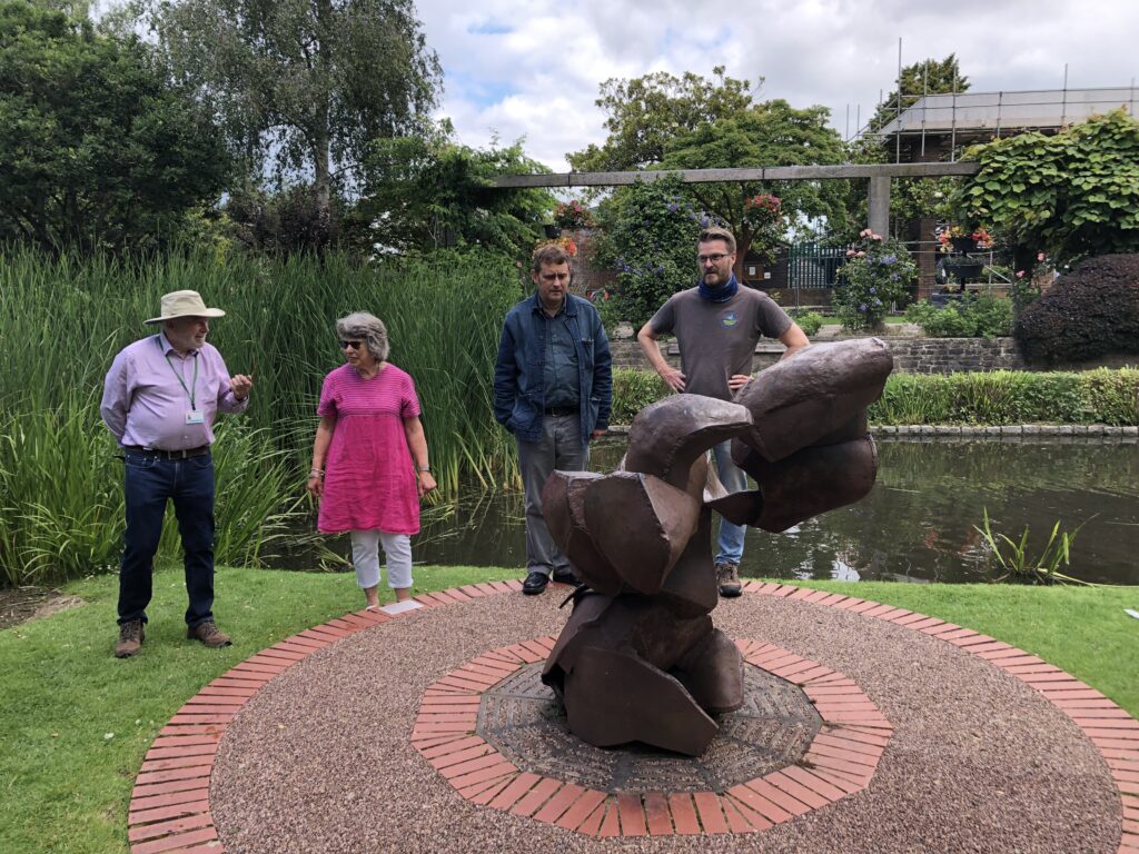 Neil Hopkins, Linda Kasmaty, Joseph Ingleby and Chris Watts with Turtle Storm Sculpture Swindon
