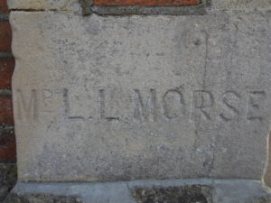 Levi Lapper Morse cornerstone on Stratton Methodist church.
