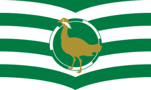 The wiltshire flag showing the great bustard