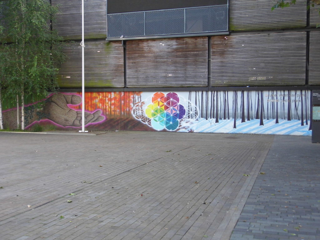 overview of wharf green mural