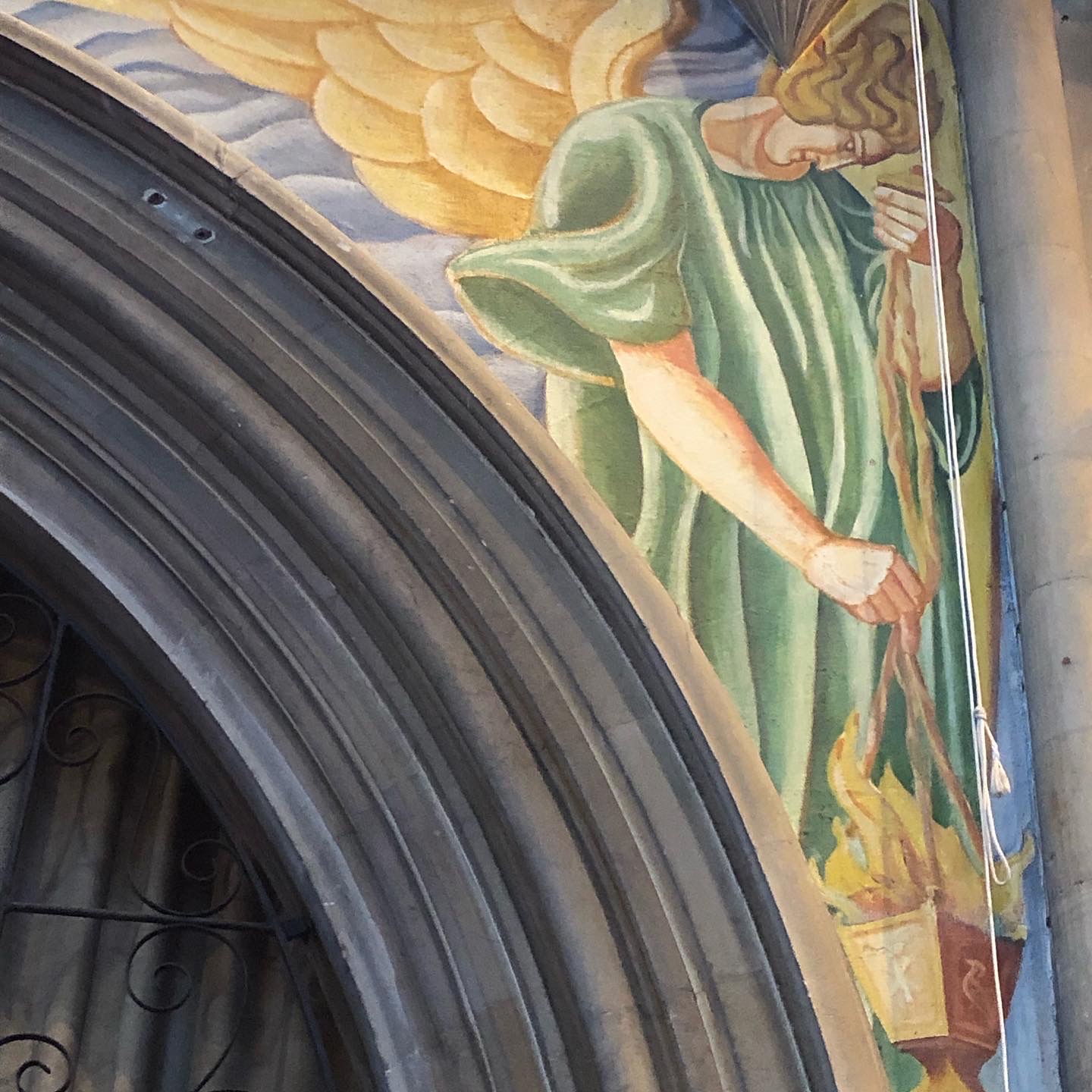 Corner view of St Barnabas' Church Murals