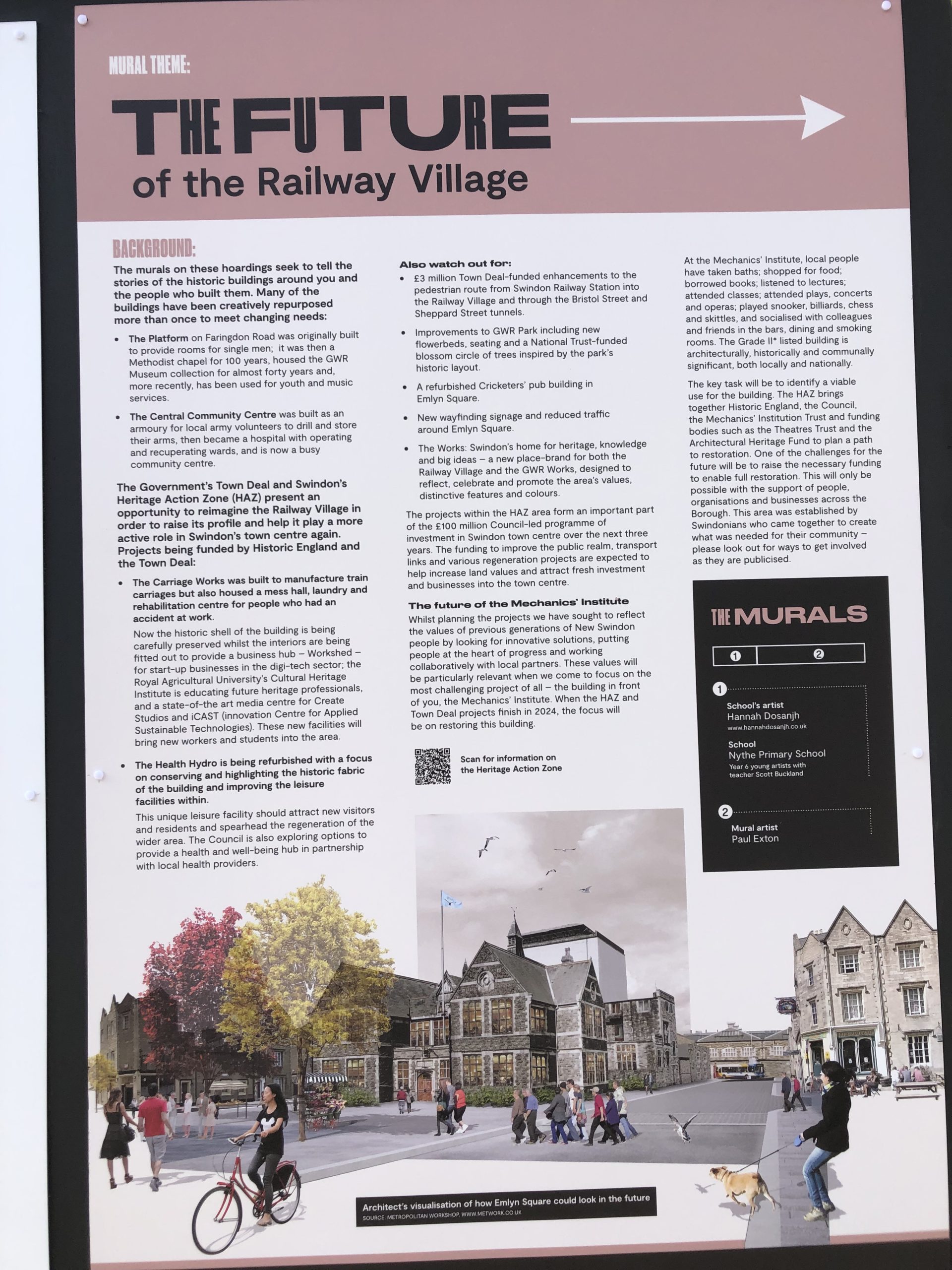 Info board in the railway village