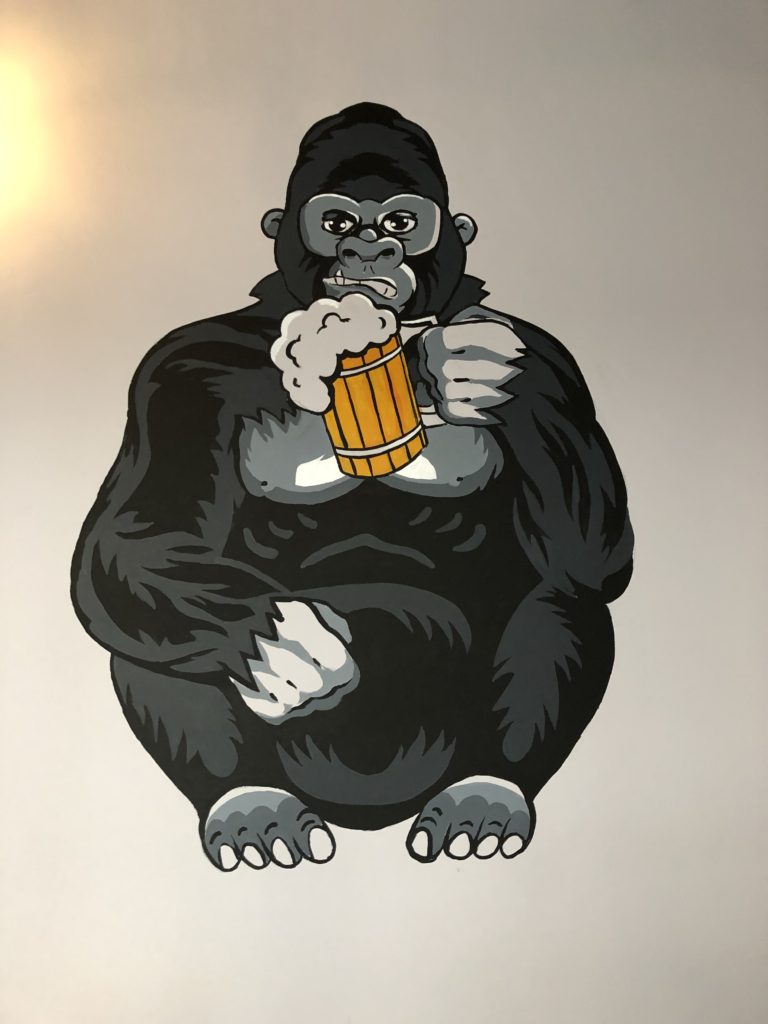 Gorilla and beer