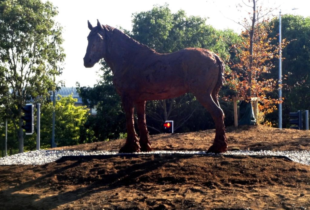 The Plough Horse Sculpture at Gablecross roundabout