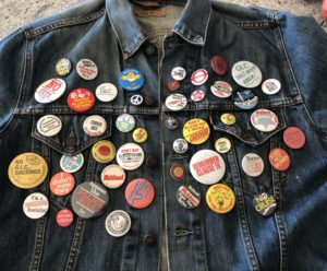 Steve's actual jacket with all (well most) of his badges