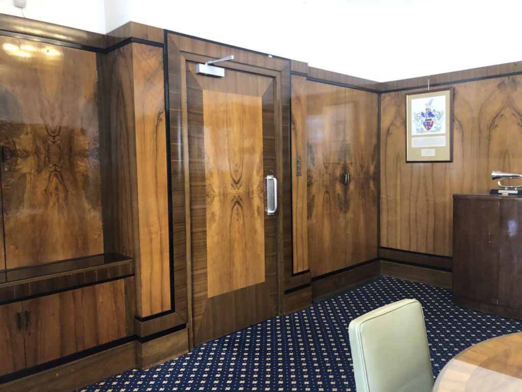 Wood panelling in Swindon's mayor's parlour