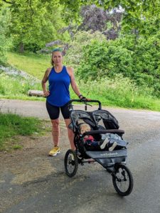Payroll Manager's Fundraising Run - Liz Grange with her youngest son Jude, in training for an ultramarathon - Payroll Manager's Fundraising Run