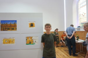 CHILDREN’S ART DISPLAYED ALONGSIDE TURNER’S - Photo shows Ben Hobbs, a young artist from Malmesbury School who took part in the Turner project alongside his work.