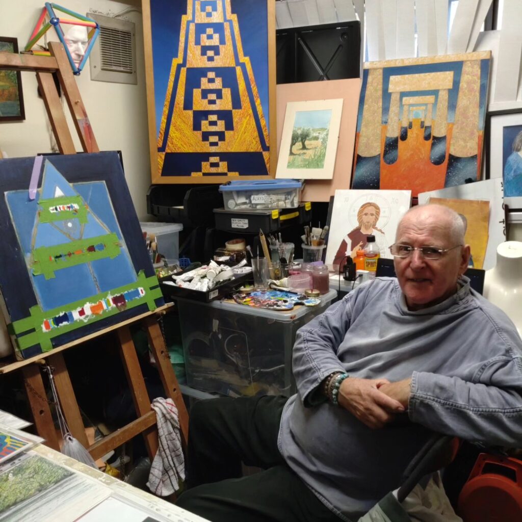 Bill Cox in studio at Artsite