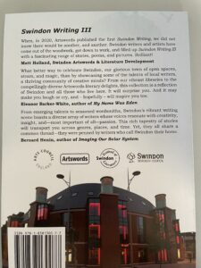 The back cover of Swindon Writing III