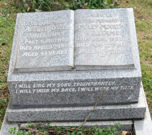 Alfred Williams Hammerman Poet - the grave in South Marston's churchyard of Alfred Williams and his wife, Mary Peck.