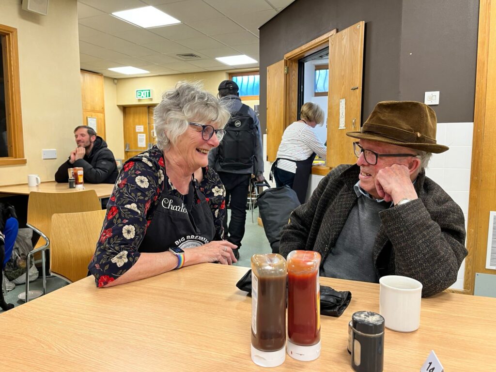 Charlotte Mannion with Timothy, a guest at Big Breakfast plus