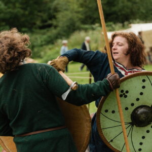 A mock battle as part of Malmesbury's Athelstan project