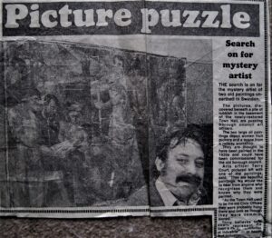Newspaper clipping of Terry Court with Salubritas et Industria