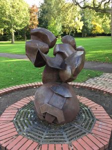 Turtle Storm sculpture in Queen's Park, Swindon