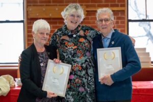 Awards for Two Swindon Volunteers - Charlotte Mannion centre with Angela Proctor and Jim McCloud.