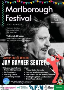Marlborough Festival Stage Set - Poster for Marlborough festival showing Jay Rayner.