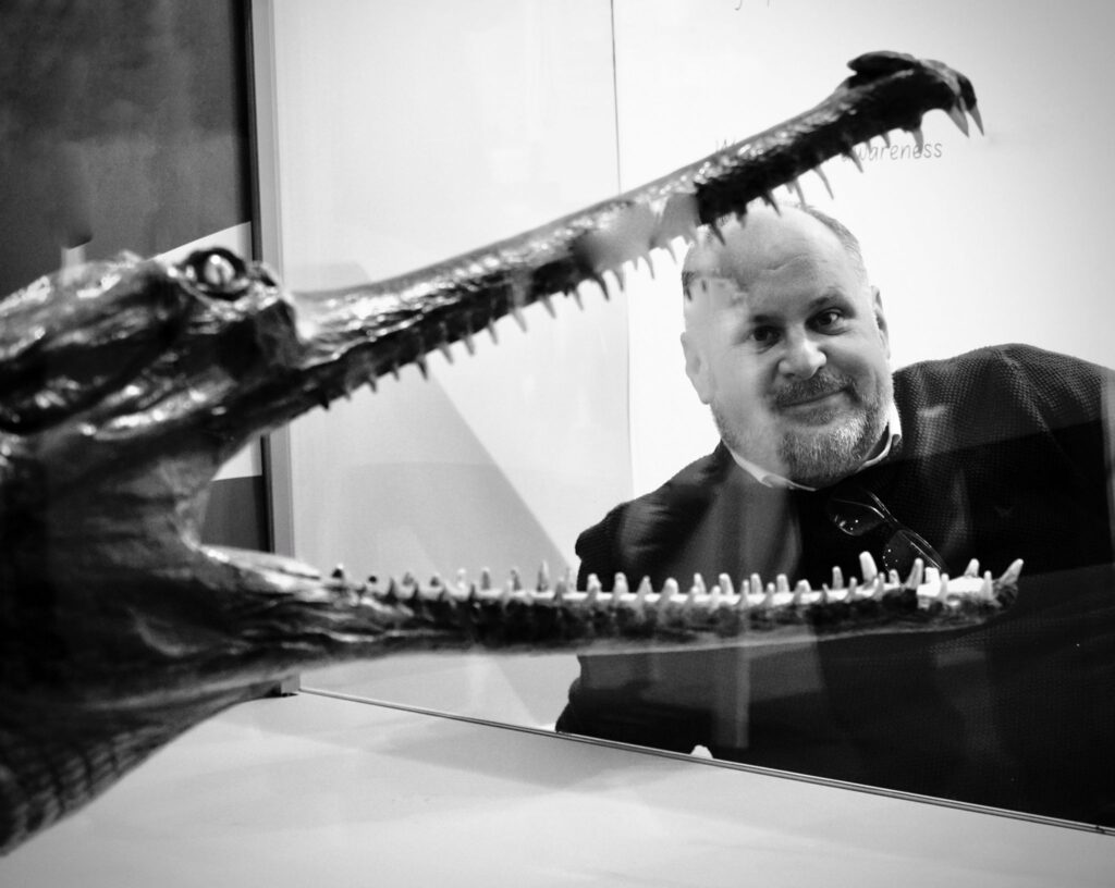SBC leader, JIm Robbins with the gharial.