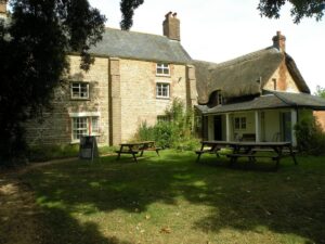 The back view of the Richard Jefferies museum and the garden