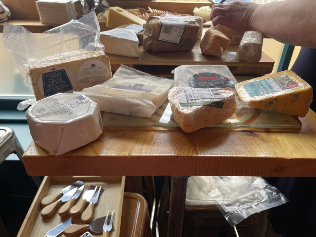 An array of cheeses at the cheese club at The Pulpit