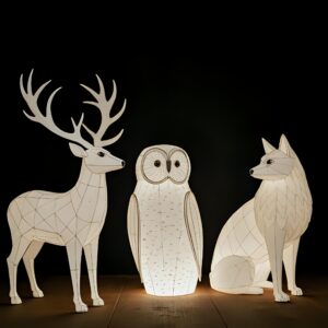 A Winter Fest for Swindon - A group of giant handmade rustic ethereal white paper lanterns