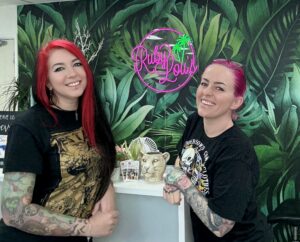 Swindon Tattoo Artist Finds Apprentice- Liz Dowdell (left) and Taz Malham of Ruby Lous tattoo studio