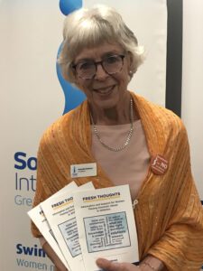 Swindon's New Domestic Violence Resource Fresh Thoughts: Amanda Burt Salisbury Soroptomists with the booklet