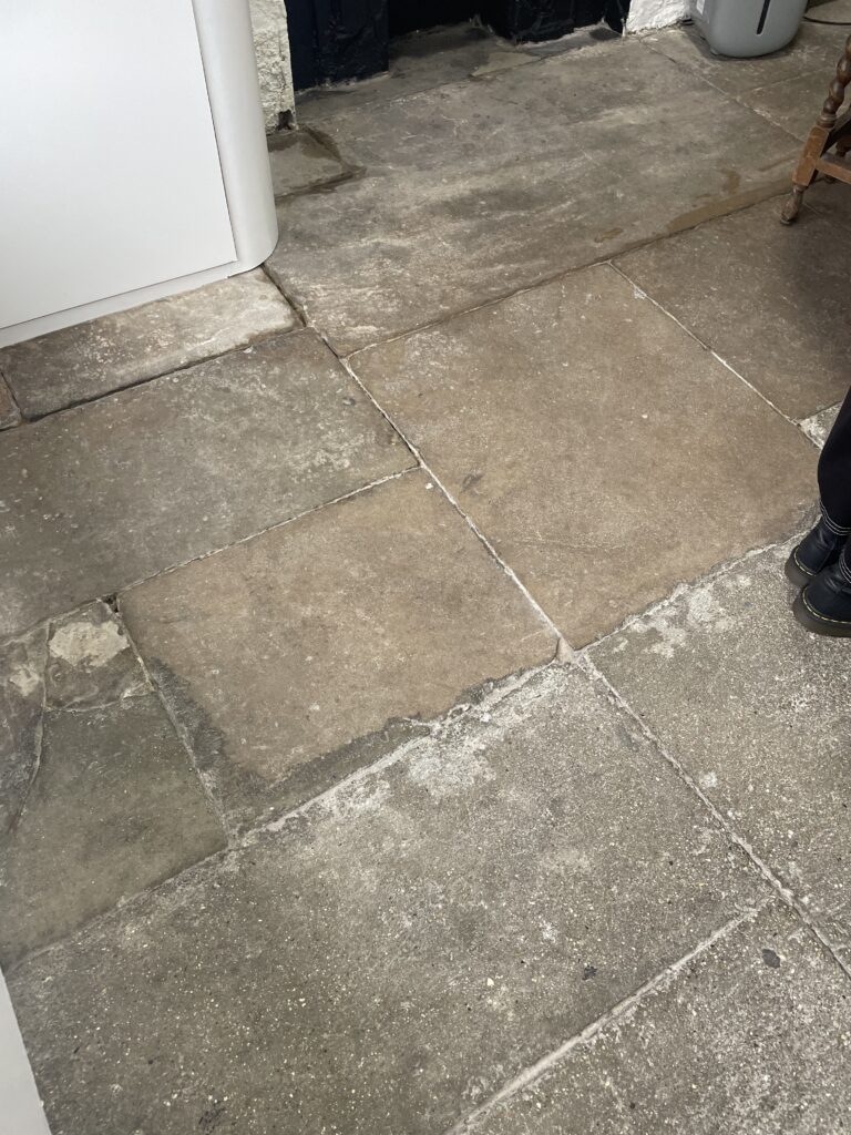 Swindon stone flagstones on the shop floor