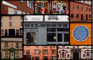 Collage of images of Newport Street in Swindon's Old Town by Maureen Iles.
