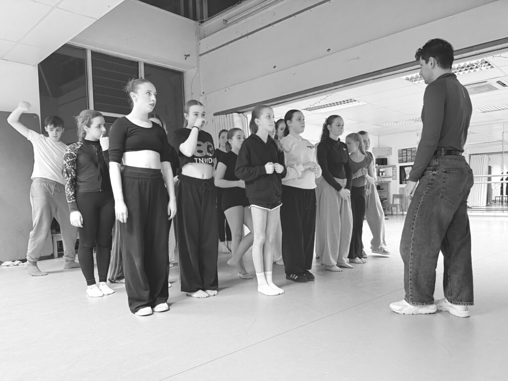 Group rehearsing for Charlie and the Chocolate Factory