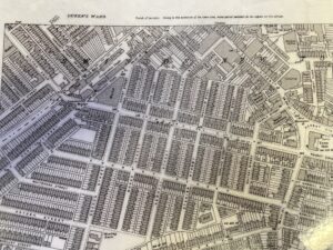 1942 map showing Commercial Road, Milton Road and the grid layout referred to.