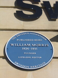 Blue plaque on the Swindon Advertiser building on Victoria Road/Street