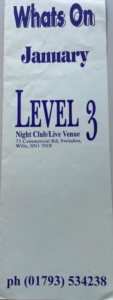 Leaflet for the Level 3 nightclub on Commercial Rd