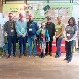 SWINDON HUB PARTNERS WITH PROSPECT - shift leads and volunteers from Swindon Hub alongside Prospect Hospice staff, including a Senior Chef, a member of the catering team and a volunteer delivery driver.