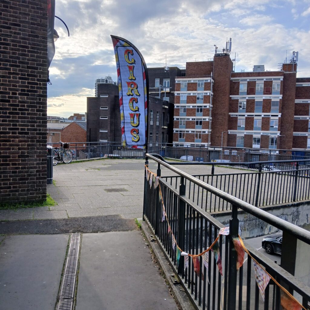 Circus sign outside the theatre