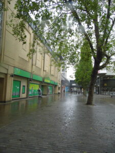 Canal Walk Town Centre - view from Wharf Green down towards the Parade