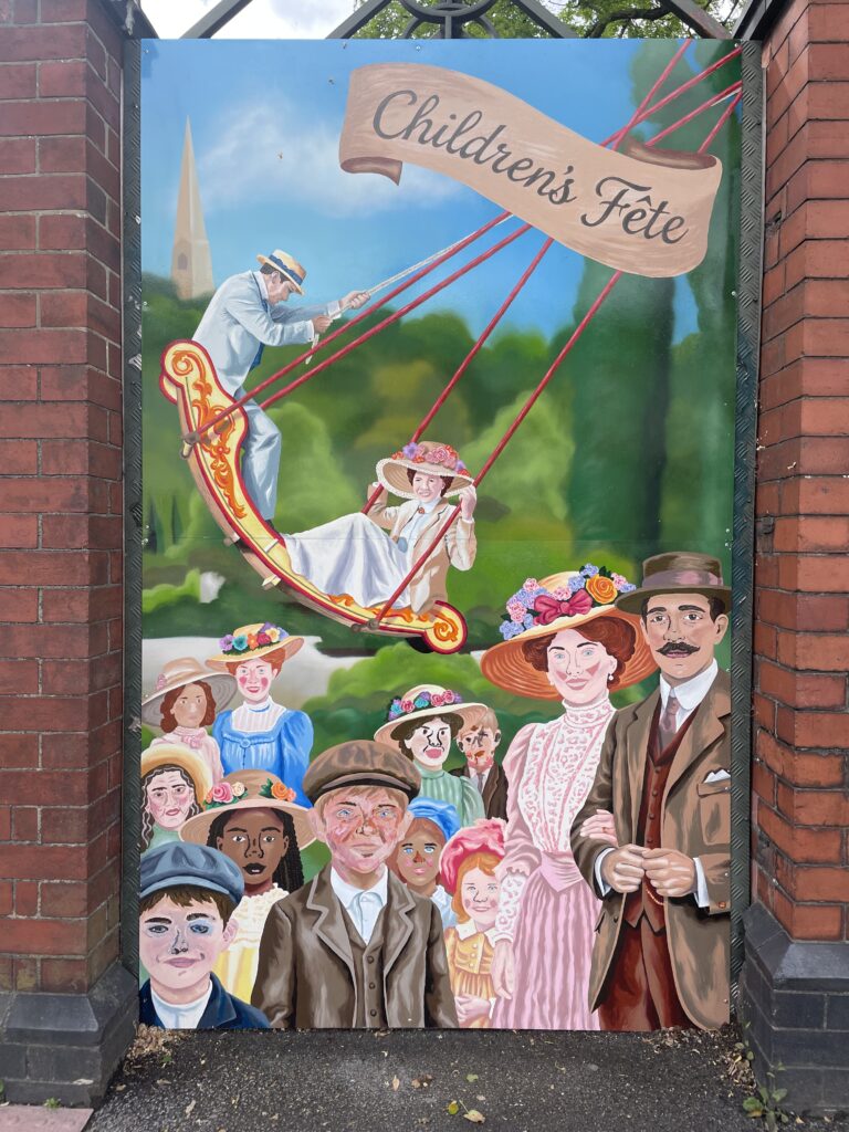 GWR park mural by Sarah Harris - swing boats