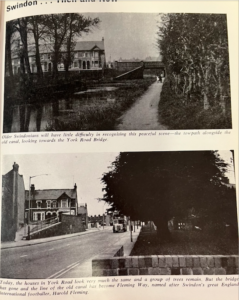 This image from a 1969-1970 edition of the Civic News shows a before and after of the York Road bridge.
See the entry for Canal Walk for how it looks today.
