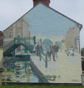 The Golden Lion Bridge Mural Swindon. First painted by Ken White in 1976
