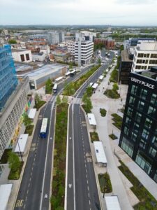 Overhead shot of Fleming Way, Swindon 