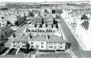 Black and white photo of Emlyn Square, Swindon 2001