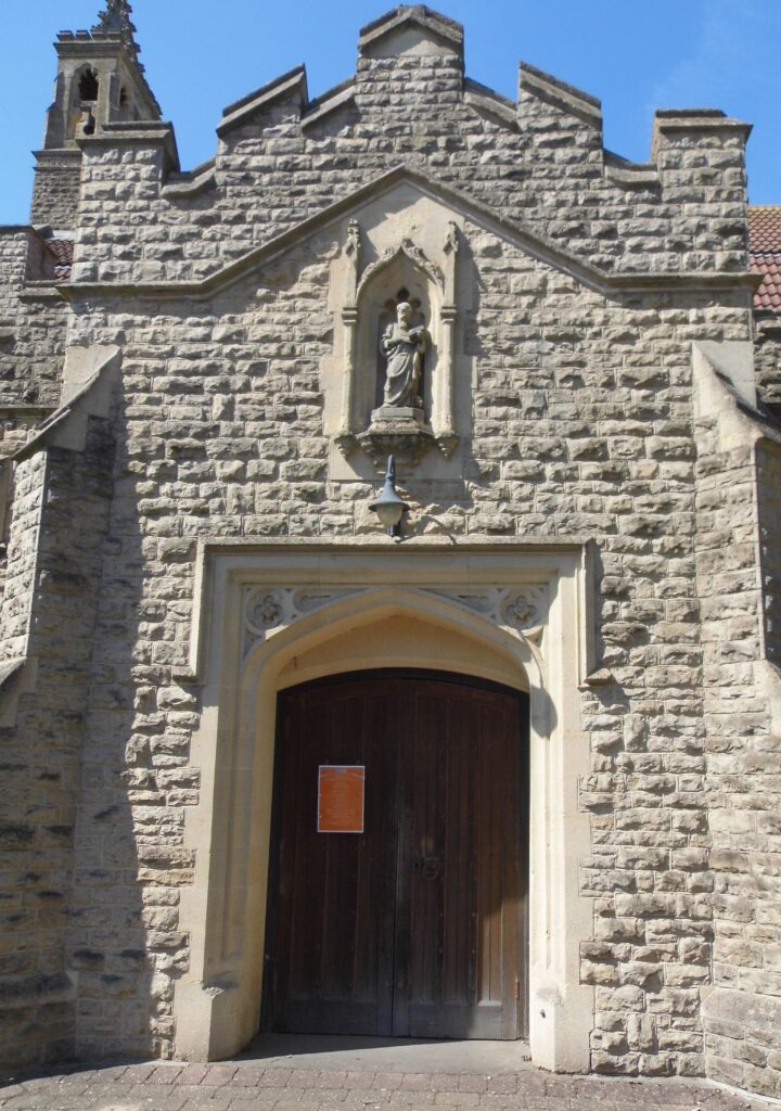 doorway of St Luke's church, broad street, Swindon
